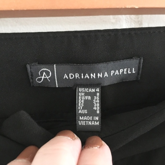 Anthropologie x Adrianna Papell Crop Pants Pull-on Front slit hem Black Sz 4 - Picture 6 of 16
